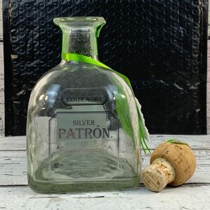 Patron Silver Tequila EMPTY Bottle Collectible‎ Decor Hand Bottling 750ml
